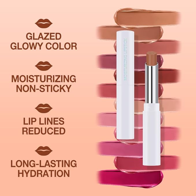 Tinted Lip Balm Moisturizing Lipstick, Light Brown Hydrating Lipstick for Women, 24 Hour Long Lasting Moisturization Lip Gloss Stain Makeup, Lightweight Non Greasy Moisturizer Lips, 01