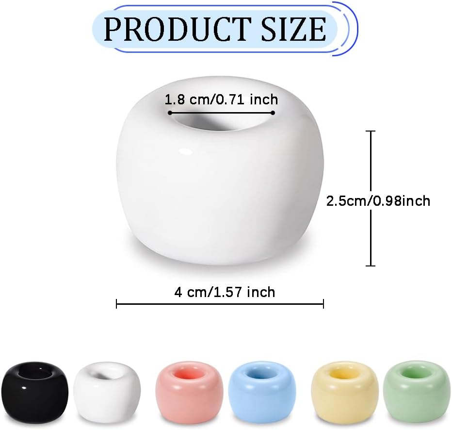 Mini Ceramics Toothbrush Holder Stand for Bathroom Vanity Countertop, Handmade Couple Toothbrush Head Holder, Shaver Holder and Office Pen Holder, Pink&Blue, Pack of 2