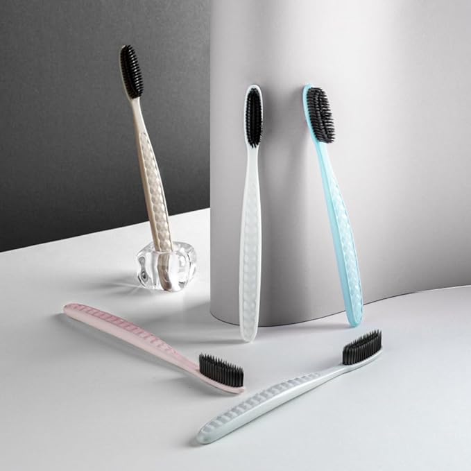 WANGTA Black – Charcoal Extra Large Toothbrush – 1.6 inch (4 cm) Wide Head | 4,000 Bristles for Firm Cleaning & Odor Suppression | Made in Korea Premium Oral Care (10 Pack)
