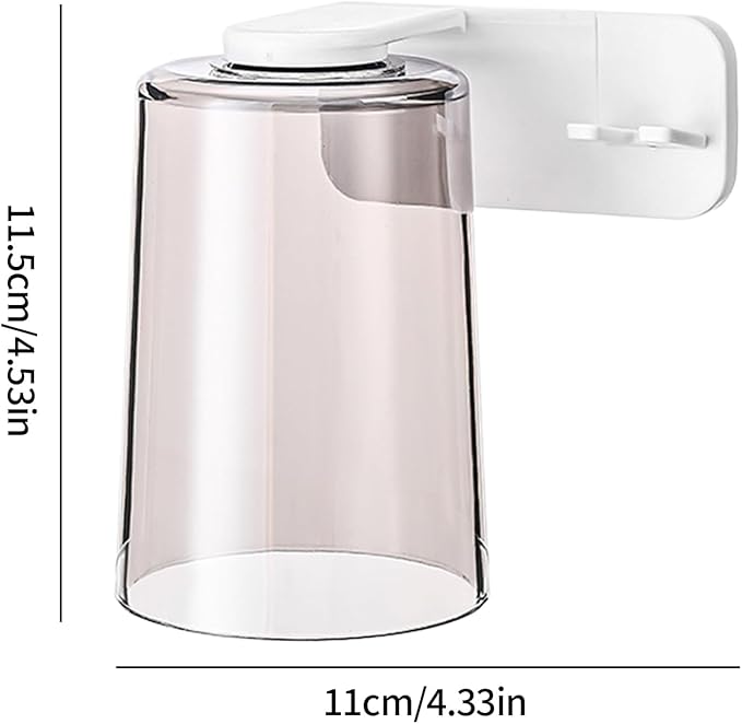 Toothbrush Organizer - Mouthwash Cup Set, Wall Mounted Toothbrush Storage, Bathroom Fixture with Compact Mount Design, Hygiene Rack for Home Apartment Dorm Office Hotel RV