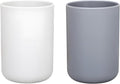 2 Pieces Plastic Bathroom Tumbler Cup Toothbrush Holder Organizer Tumbler Cups for Bathroom Vanity,300ml(White & Grey)