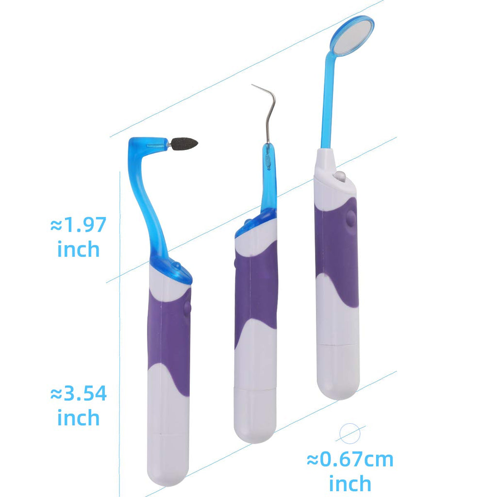 Tooth Stain Remover Tool Oral Care Cleaning Kit with LED Light for Dentist, Family Oral Cleaning, Dental Scraper Tooth Pick Hygiene Set with Mouth Mirror - Easy to Carry and Use