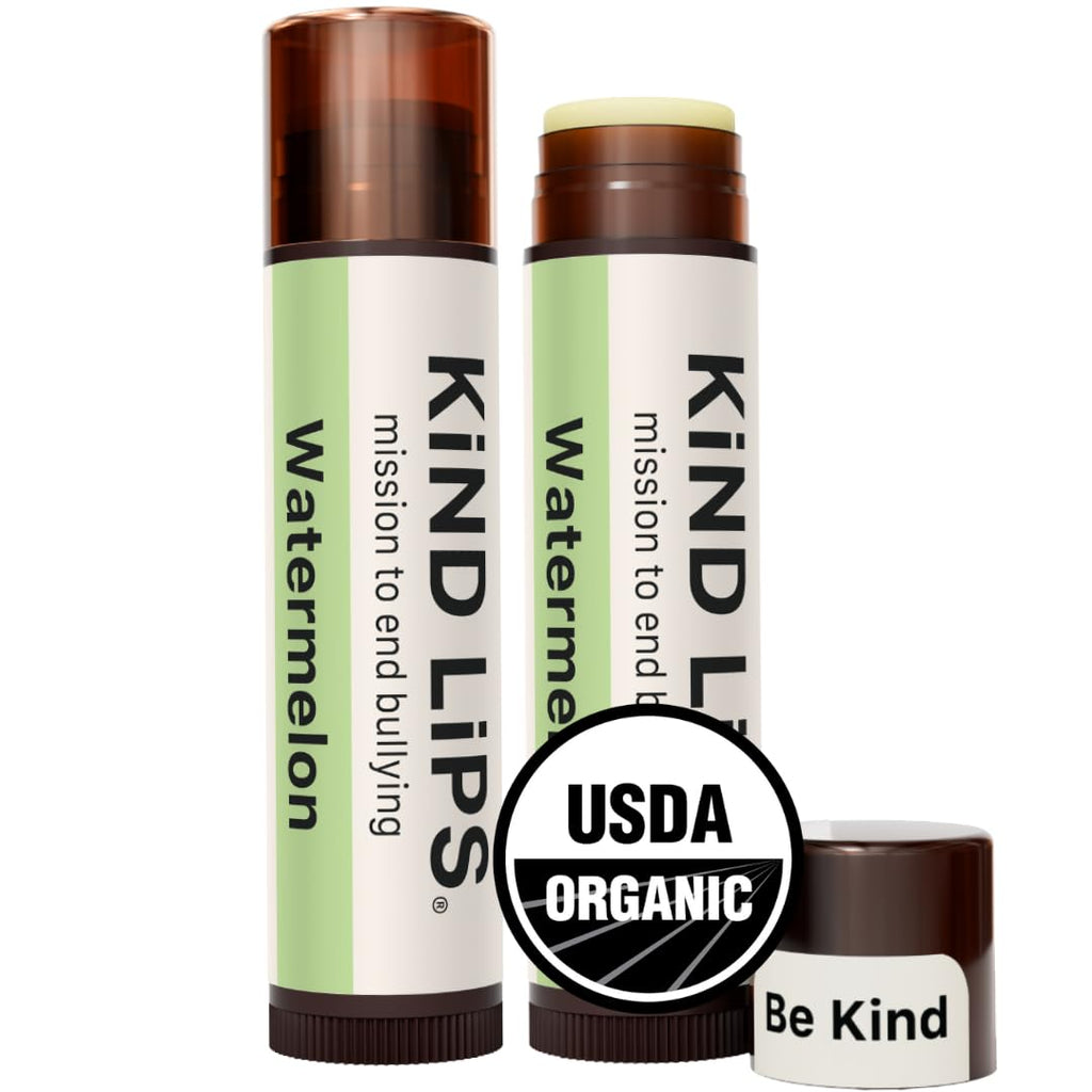 Kind Lips Organic Watermelon Lip Balm 2-Pack – Natural Moisturizing Chap stick Alternative – Gluten Free, Grain Free, Made in USA – Hydrating Lip Care with Organic Oils & Beeswax