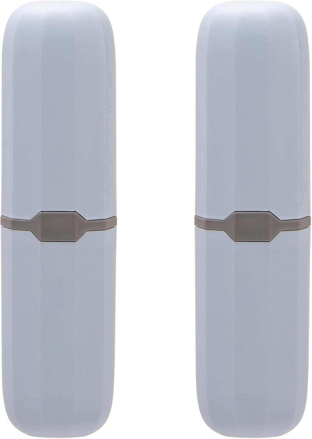 Yeeco Toothbrush Case 2 Packs, Toothbrush Travel Case, Plastic Toothbrush Holder Travel, 7.9”×2.1”×1.2” Portable Toothbrush Case for Traveling,Grey Blue