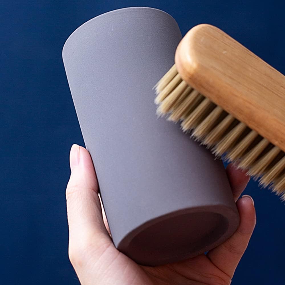 2 Pack Toothbrush Holder Cup for Bathroom Diatomite, Water Absorption Fast Drying Toothbrush Bathroom Accessories for Electric Toothbrush Toothpaste Razor Makeup Brush (Dark Grey)