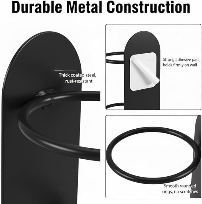 2 Pack Electric Toothbrush Holders No-Drill Adhesive, Wall Mounted Toothbrush Storage for Bathroom, Organizer for Electric & Manual Toothbrushes