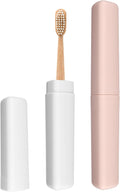 uxcell 2Pcs Travel Toothbrush Case, 8.27 x 1.38 Portable Travel Toothbrush Holder, Plastic Toothpaste Container for Bathroom, Gym, Business Trip, Camping, Beige/Pink