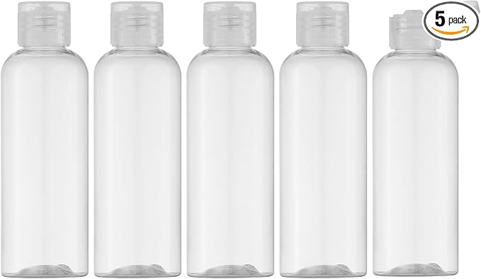 LISAPACK 3.4 oz Travel Bottles for Toiletries, Plastic Travel Size Containers for Shampoo Conditioner TSA Approved, Empty Small Squeeze for Lotion, Clear Leak Proof Mini Liquid Tube for Refillable