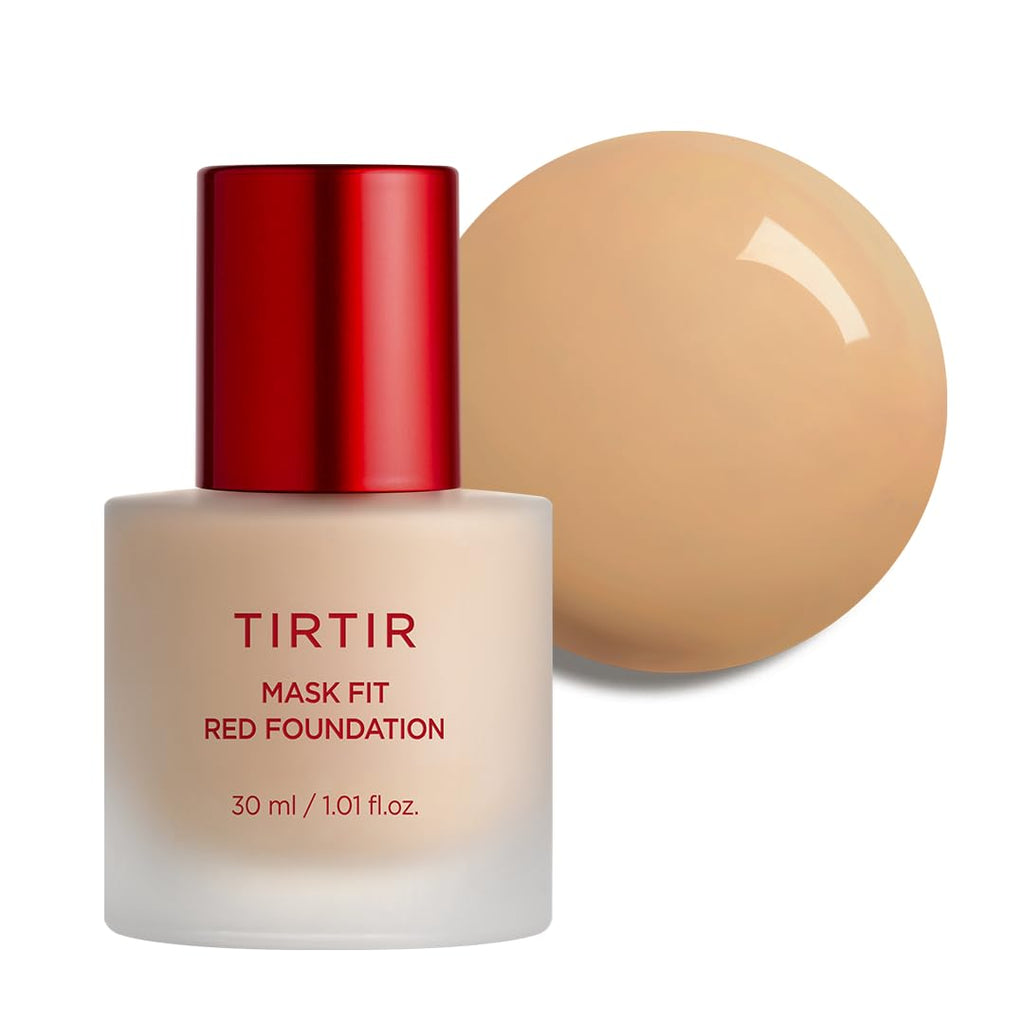TIRTIR Mask Fit Red FoundationㅣLong Lasting Flawless Coverage, Energy Essence, Lightweight, Hydrating, Pore-Blurring, Breathable Satin Finish, Makeup, Radiant Skin, #27N Camel, 1.01 Fl Oz