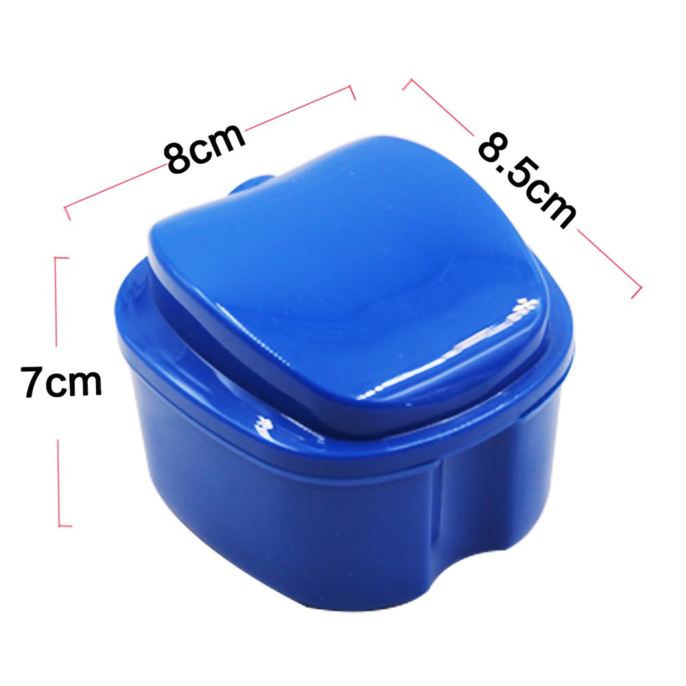 3 Pack Retainer Cleaner Case Partial Denture Cleaning Case Cup and Brush for invisalign Orthodontic soaking