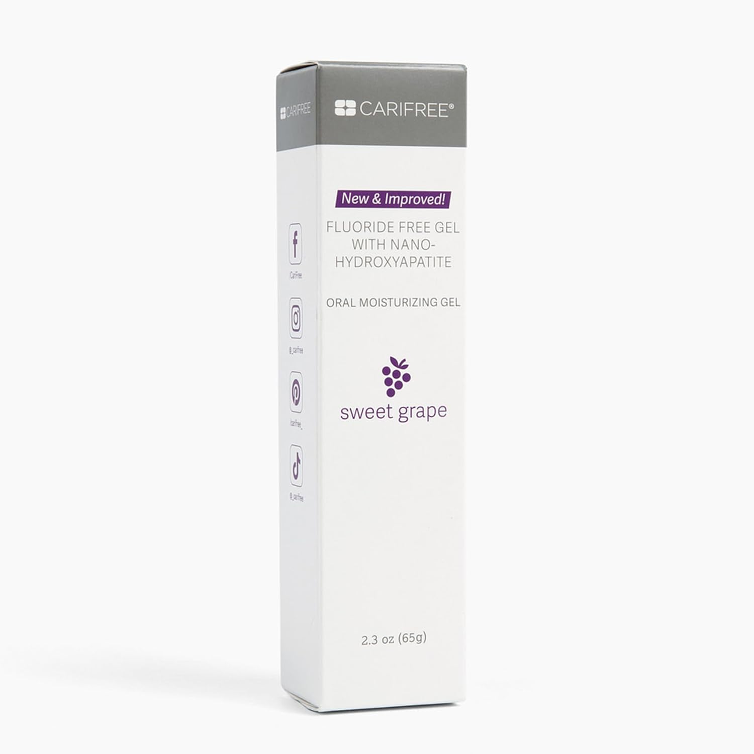 CariFree Fluoride Free Gel, Sweet Grape Flavor, Nano Hydroxyapatite Toothpaste, Neutralizes pH, Freshens Breath & Moistens Mouth, Dentist Recommended for Oral Care, 2.3 Ounce