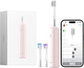 Laifen Wave Electric Toothbrush, Oscillation & Vibration Sonic Electric Toothbrush for Adults with App, 3 Brush Heads, IPX7 Waterproof Magnetic Rechargeable Travel Powered Toothbrush ABS(Pink)