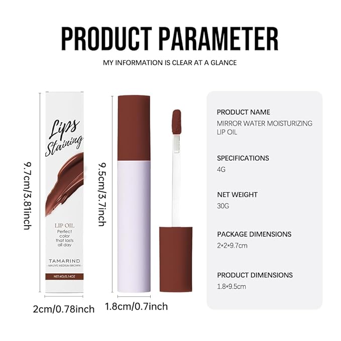 Nourishing High-Shine Lip Gloss,Hydrating & Moisturizing Lip Tint, Non-Sticky, Long-Lasting Glossy Lip Stain,Softens & Plumps Lips for Smooth,Gentle Formula for Dry Lips 06#Mauve Medium Brown