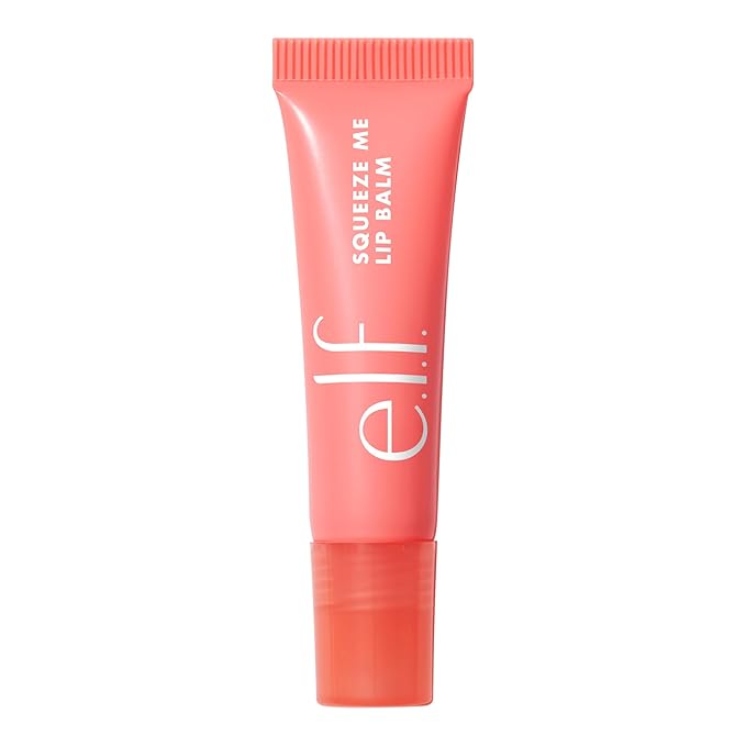 e.l.f. Squeeze Me Lip Balm, Moisturizing Lip Balm For A Sheer Tint Of Color, Infused With Hyaluronic Acid, Vegan & Cruelty-free, Strawberry