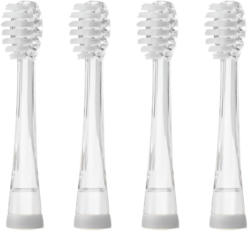 Brush-Baby - Kids Replacement Brush Heads for KidzSonic Electric Toothbrushes, 3+ Years - DeepClean Replaceable Toothbrush Heads with LED - Pack of 4