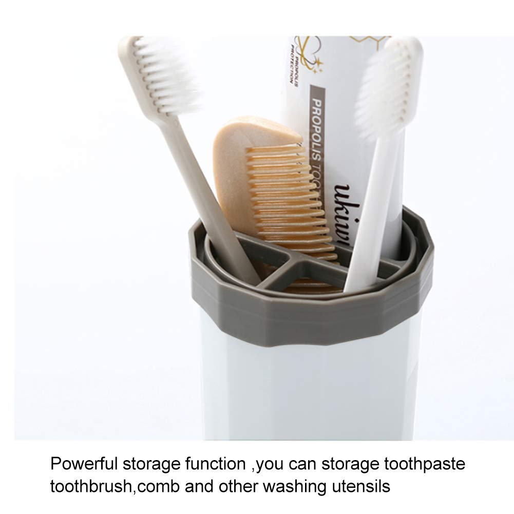 Portable Travel Toothbrush Case,3 in 1 Toothpaste Travel Case Holder Hard Plastic Tooth Brush Container Toothbrush Storage Box for Travel,Business,Home,Camping, School Supplies(White)