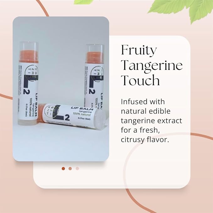 L2 Tangerine Lip Balm | Natural lip Moisturizing Care With Shea Butter, Cocoa Butter, Beeswax & Almond Oil | Hydrating Repair Formula For Soft, Smooth & Healthy Lips