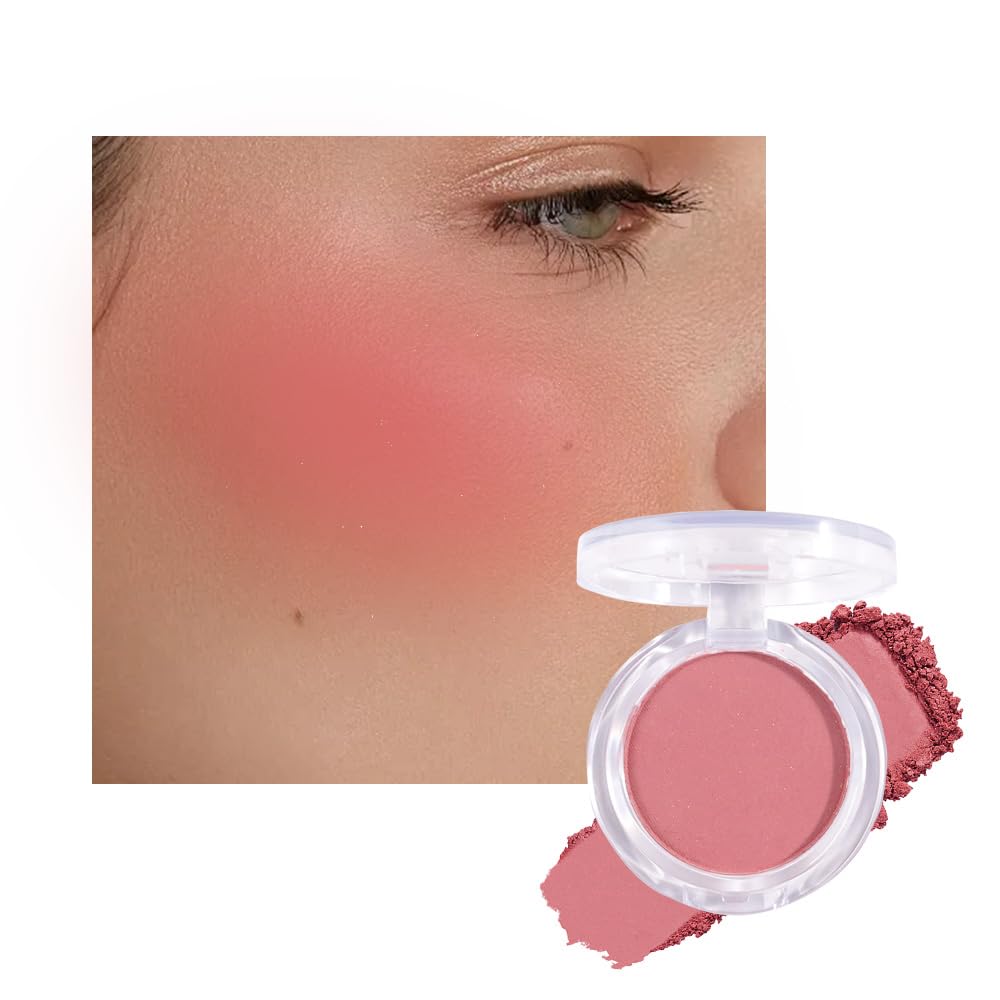 Matte Powder Blush for Cheeks – Long Lasting Natural Face Blusher Makeup, Lightweight Blendable Cheek Color for Women, Vegan & Cruelty-Free – #07 Coral Orange Red
