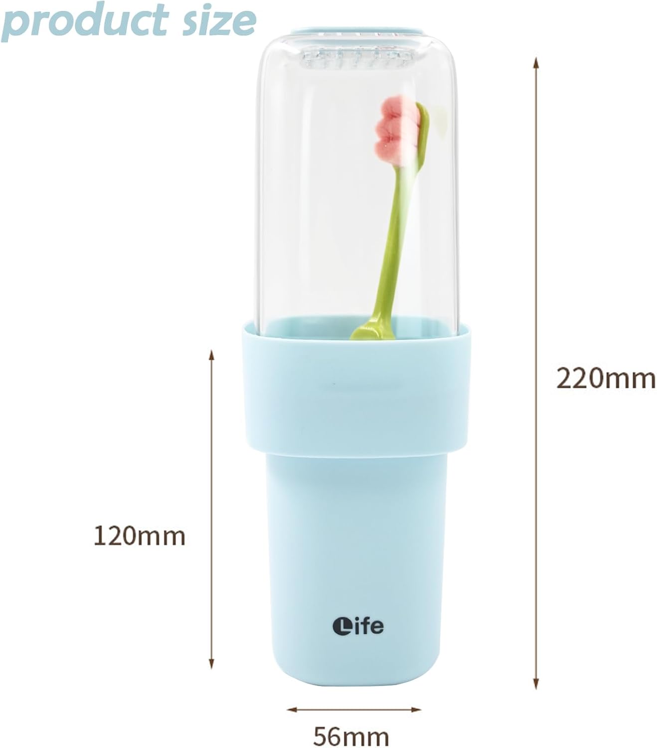 Travel Toothbrush Holder, Covered Toothbrush Cup Holders, Toothbrush and Toothpaste Travel Case, Toothbrush Storage Organizer Container for Traveling Bathroom(Blue)