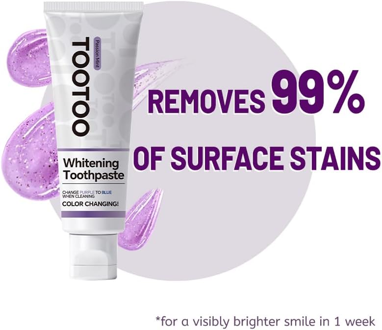 TooToo Niacinamide Whitening Toothpaste – Natural Toothpaste Fluoride Free for Stain Removal, Enamel Safe Fluoride Free for Adult Fresh Breath, 4.2oz