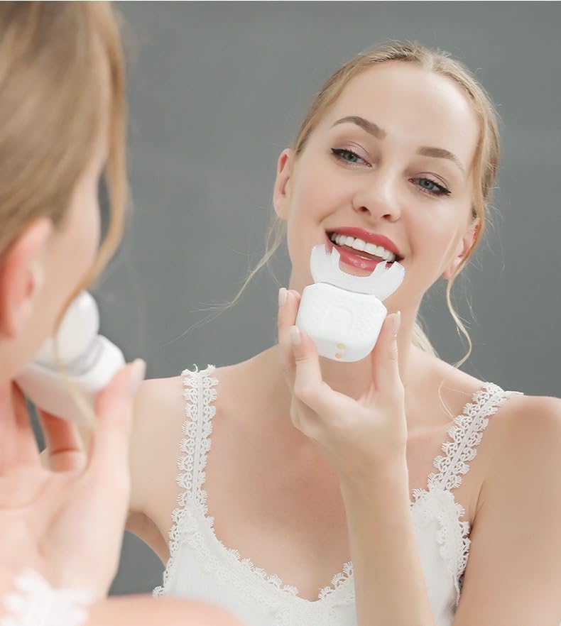 Scandinavian Smiles Brush 360° U-Shape Electric Toothbrush for Adults, IPX7 Waterproof,Oral Cleaning,Hands-Free Auto-Cleaning (Pink)