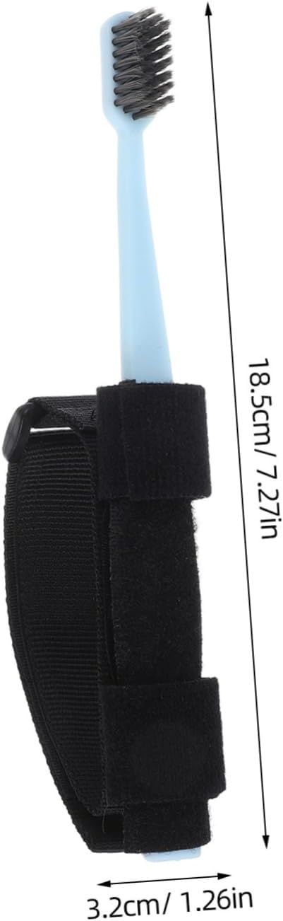 Hemoton Toothbrush Adaptive Holder and Hand Strap for Disabled and Elderly Soft Bristles for Comfortable Cleaning Material for Use Brushing Aid for Oral Care