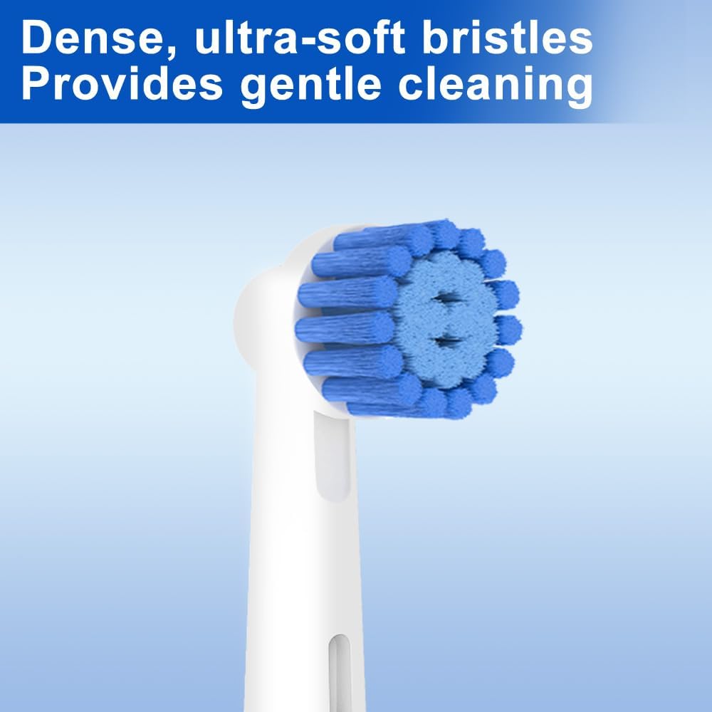 Sensitive Gum Care Brush Heads Compatible with Oral B Electric Toothbrushes, 8 Pack Professional Toothbrush Heads for Oral B Replacement Head Refills Pro 500/1000/1500/3000/3757/5000/7000/7500/8000.