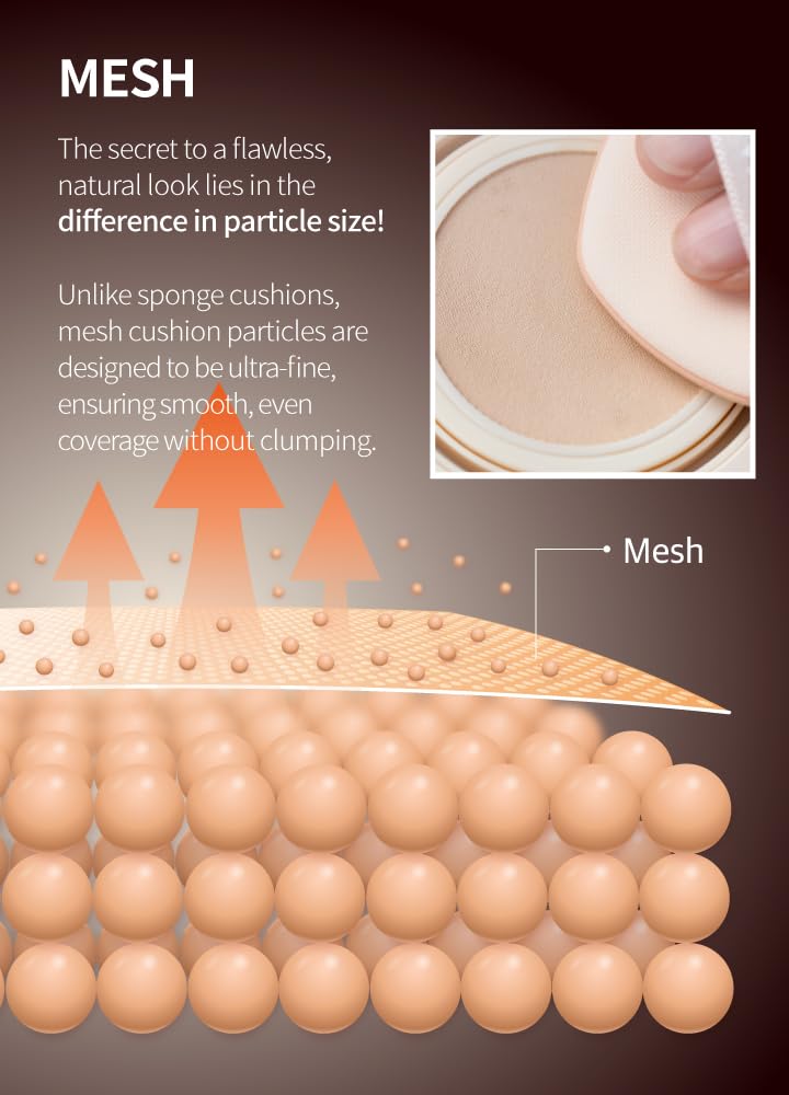 Mesh tight up cushion foundation 01, light beige, Korean compact foundation, natural coverage, glow, sweat proof makeup, long lasting, all skin type