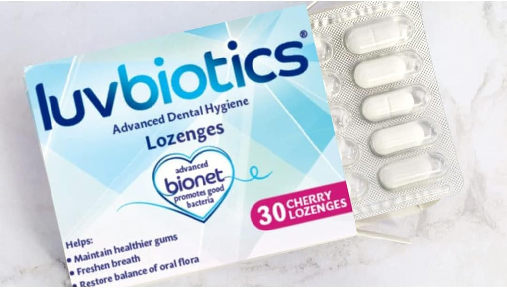 Luv Biotics Sugar Free Cherry Lozenges with Dental Probiotics, Xylitol & Aloe Vera for Bad Breath, Halitosis, Gum Health, Dry Mouth & Oral Care – 30 Lozenges