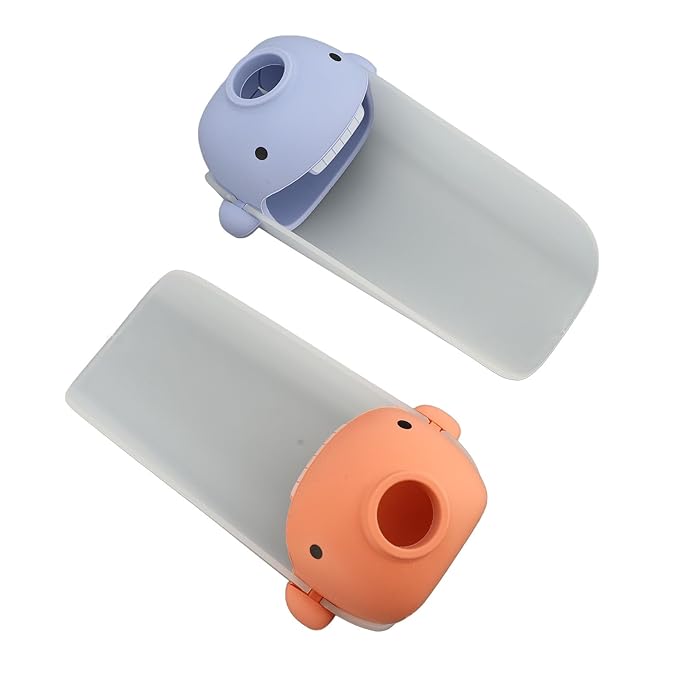 2Pcs Kids Faucet Extender for Hand Washing, Cute Cartoon Shape Sink Faucet Extender, Toddlers Bathroom Kitchen Accessories with Wide Splash, Soft Silicone and PP Material