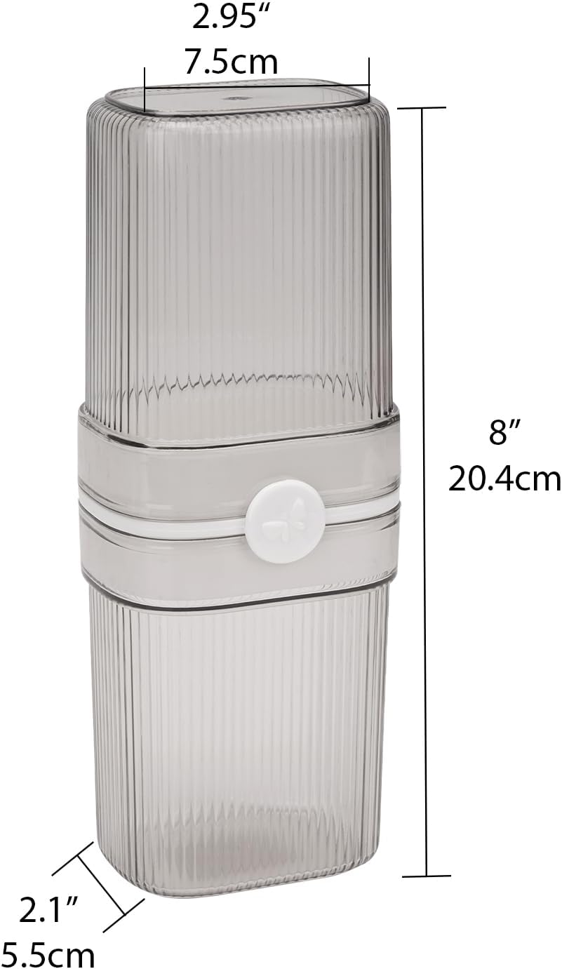 LUEXBOX 2 Pack Portable Travel Toothbrush Case, Travel Toothbrush Cup, Lightweight Tooth Brush Protector Cover, Electric Toothbrush Toothpaste Storage Container Box for Camping, Business Trip (White)