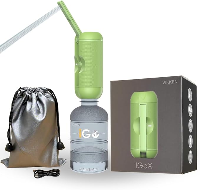 VIKKEN® 250ml iGo X Portable Travel Bidet USB-Type C Rechargeable Electric Mobile Handheld Ultra Strong Water Spray Personal Hygiene Self Care for Men & Women