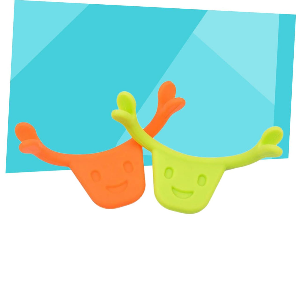 2pcs Smile Trainer Mouth Exerciser Edible Silicone for Facial Muscle Stretching and Lifting Smile Line Enhancer and Jawline Toning Green Orange