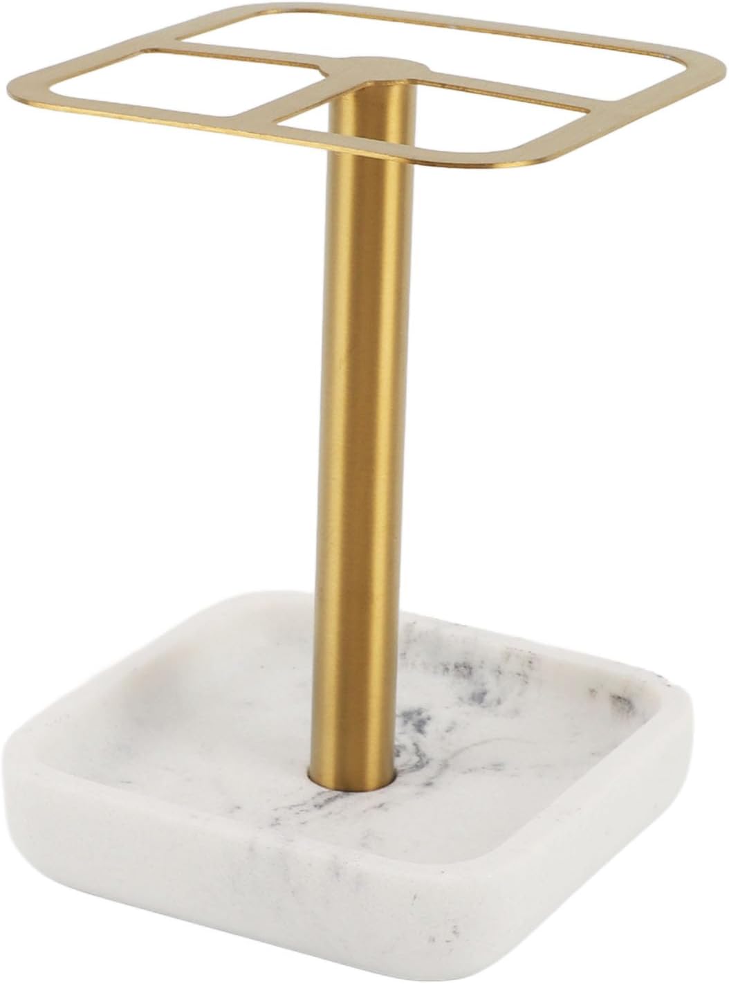 Mumusuki Stainless Steel Toothbrush Holder, Space Saving Toothpaste Organizer with Multifunctional Storage for Bathroom (Gold)