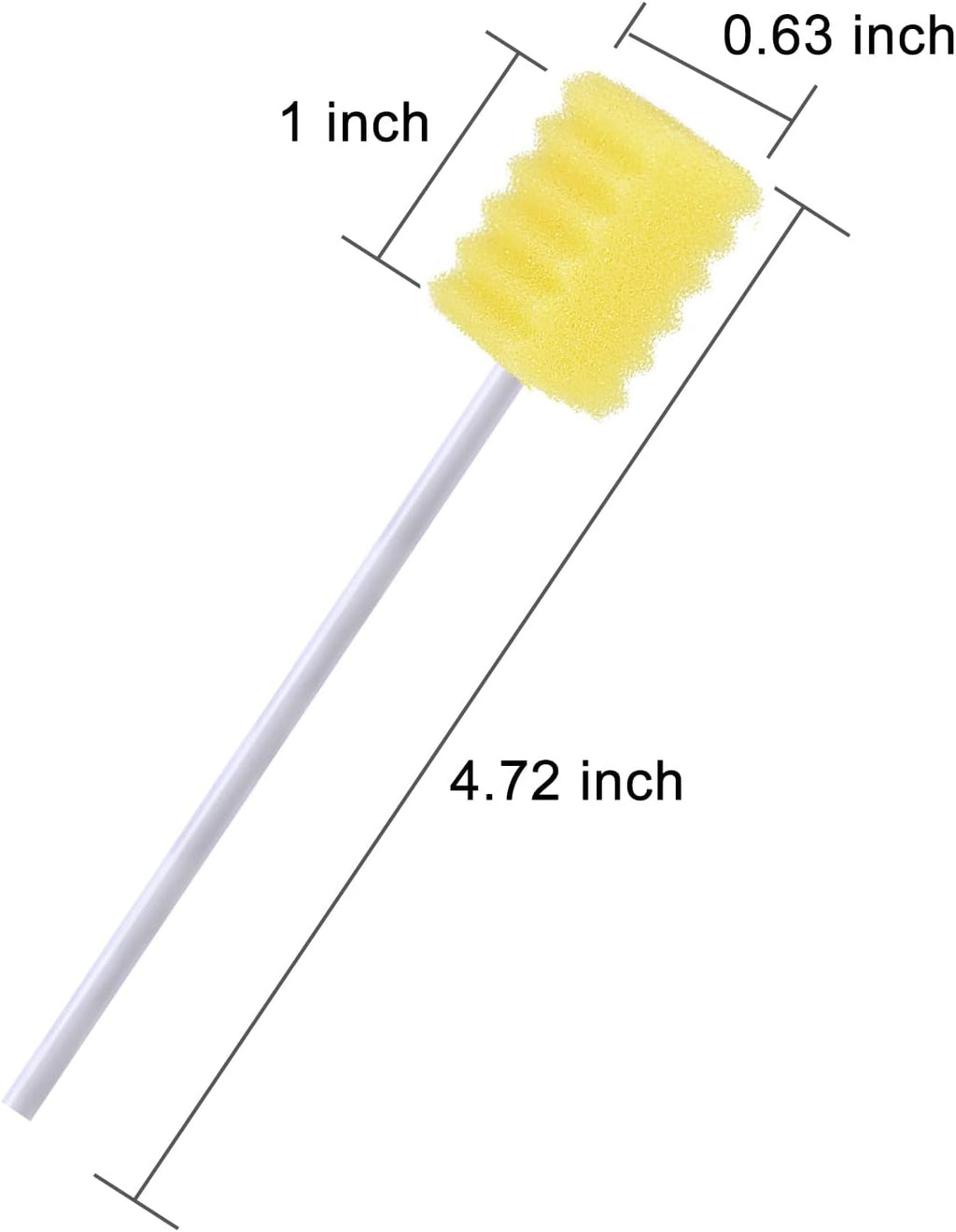 100 Pcs Disposable Mouth Swabs Sponge, BVN Oral Swabs, Oral Care Swabs Disposable, Mouth Swabs, Unflavored and Sterile Disposable Dental Swabsticks for Mouth Cleaning, Sawtooth-Shaped Yellow.
