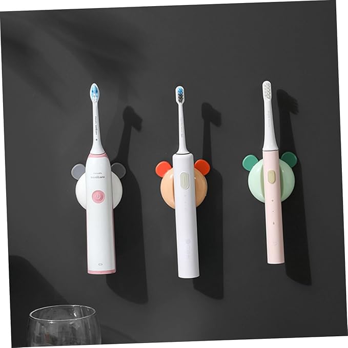 VANZACK 4pcs Magnetic Toothbrush Holders Bathroom Rack Decorative Storage for Electric Toothbrushes Mixed Colors Wall-Mounted Organizer for Family Use