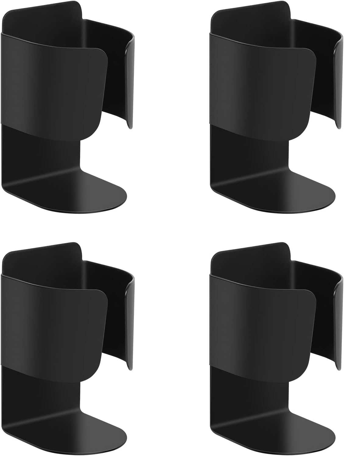 Electric Toothbrush Holder, 304 Stainless Steel Wall Mounted Self Adhesive Storage Organizer Stand Rack for Electric Toothbrush, Toothpaste, Facial Cleanser(4 Pack Black)