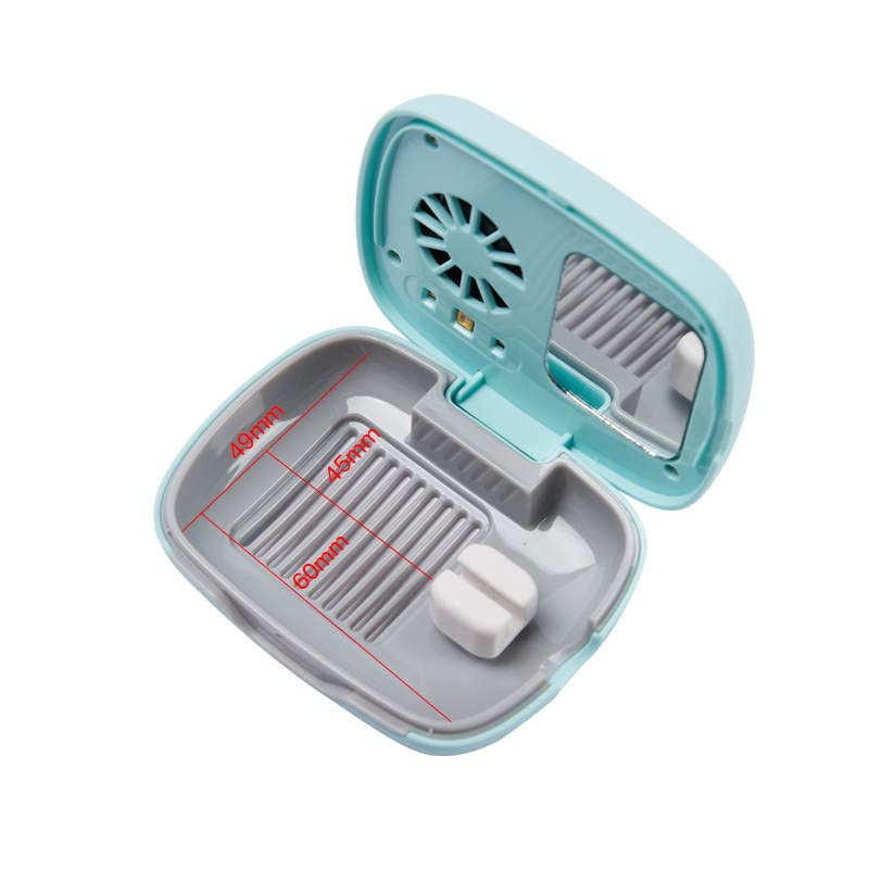 Rechargeable Mini Toothbrush Cover with Fan and USB cord for Travel or Home, Long Battery Life and Improved Case Ventilation FOR Better Disinfection (White)