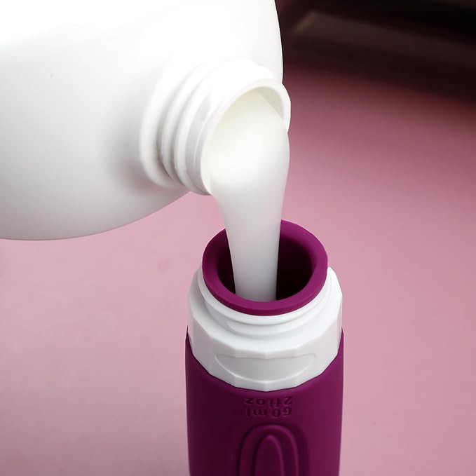 Travel Bottles for Toiletries, Tsa Approved 2oz Travel size Bottles, BPA Free Leak Proof Travels Toiletry Containers, Traveler Accessories with Toiletry Bag for Shampoo Liquid (4 Pack)