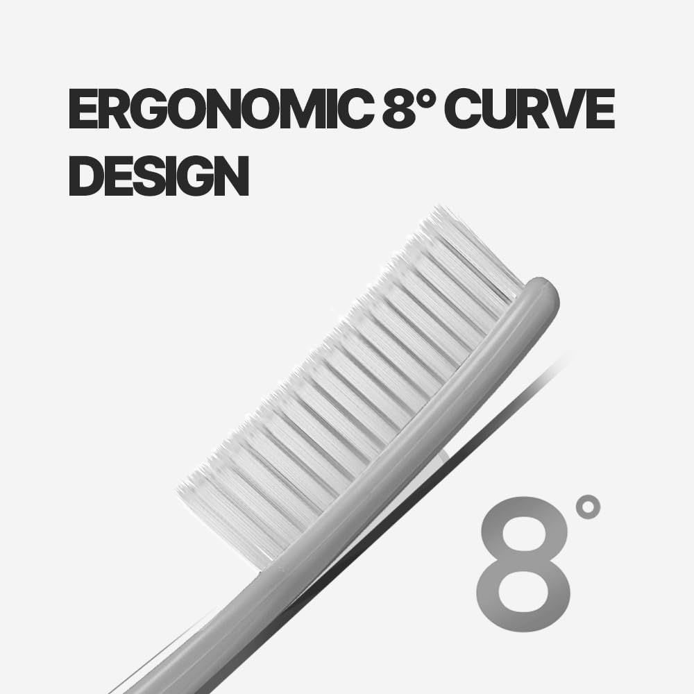 WANGTA Basic Stone - Extra Large Toothbrushes - 1.6 inch (4 cm) Wide Head, 4,000 Bristles for Deep Cleaning & Gum Care – Made in Korea Premium Oral Care – Plaque Remover for Sensitive Teeth (10 Pack)