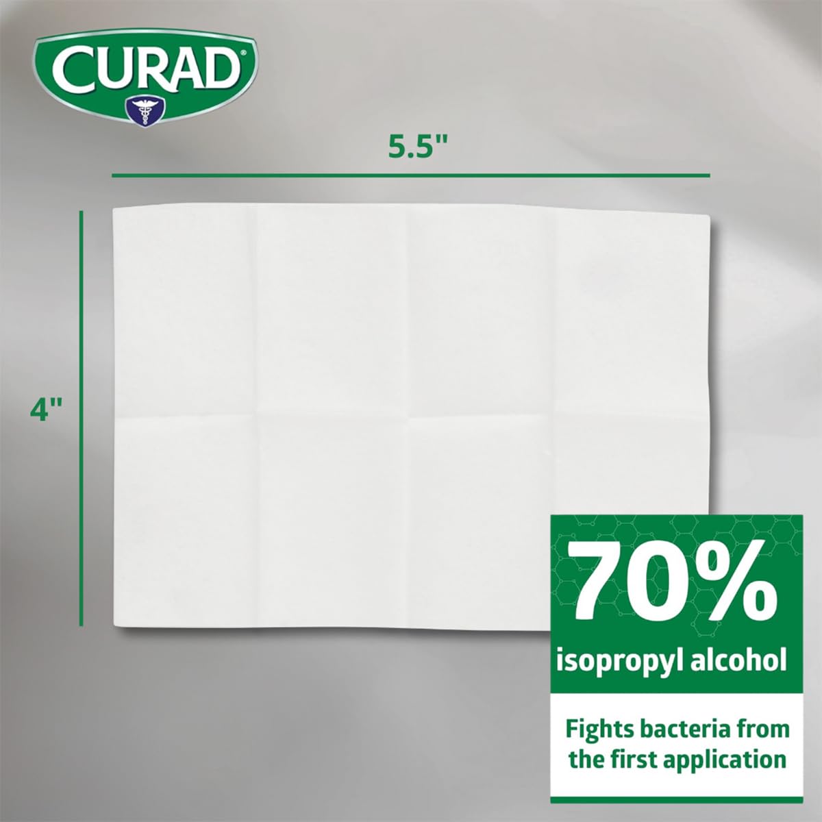 CURAD XL Alcohol Prep Pads, Extra Large 4” x 5.5”, 144 Sterile Isopropyl Alcohol Wipes Individually Wrapped, for First Aid, Cuts, and Scrapes, Large Size for Cleaning and Sanitizing, Pack of 3 Boxes