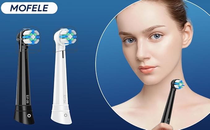 10 Pack Smart Cleaning Replacement Heads Compatible with Oral B iO 2 3 4 5 6 7 8 9 10 Series Electric Toothbrush, Brush Heads Compatible with Oral B iO Electric Handles (Black)