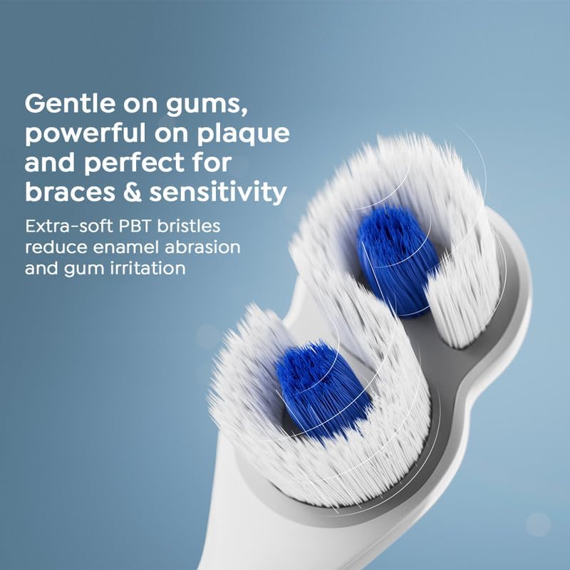 SuperMouth® ULTIM8 SmartBrush™ Electric Toothbrush - Patented SuperBristles® Clean Teeth 40X Better, Dual Sonic Modes, Pressure Sensor, Stunning Design - Teens & Adults - Pearly White