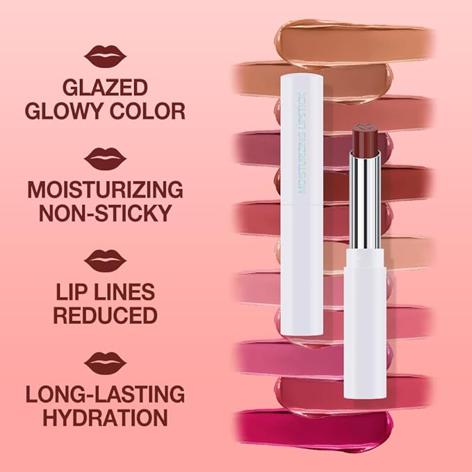 Tinted Lip Balm Moisturizing Lipstick, Deep Cherry Brown Hydrating Lipstick for Women, 24 Hour Long Lasting Moisturization Lip Gloss Stain Makeup, Lightweight Non Greasy Moisturizer Lips, 05