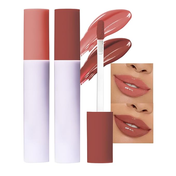 Nourishing High-Shine Lip Gloss Set,Hydrating & Moisturizing Lip Tint, Non-Sticky, Long-Lasting Glossy Lip Stain,Softens & Plumps Lips for Smooth,Gentle Formula for Dry Lips,03+07