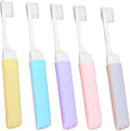 5Pcs Folding Toothbrush with Soft Bristles Ergonomic Grip Convenient Portable Travel Teeth Brush for Home Camping and Daily Use in Random Macaron Colors Random Color