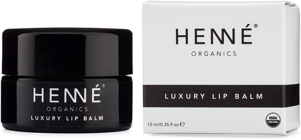 Henné Organics Luxury Lip Balm - Natural and Organic Moisturizer - 0.35 Ounce Jar