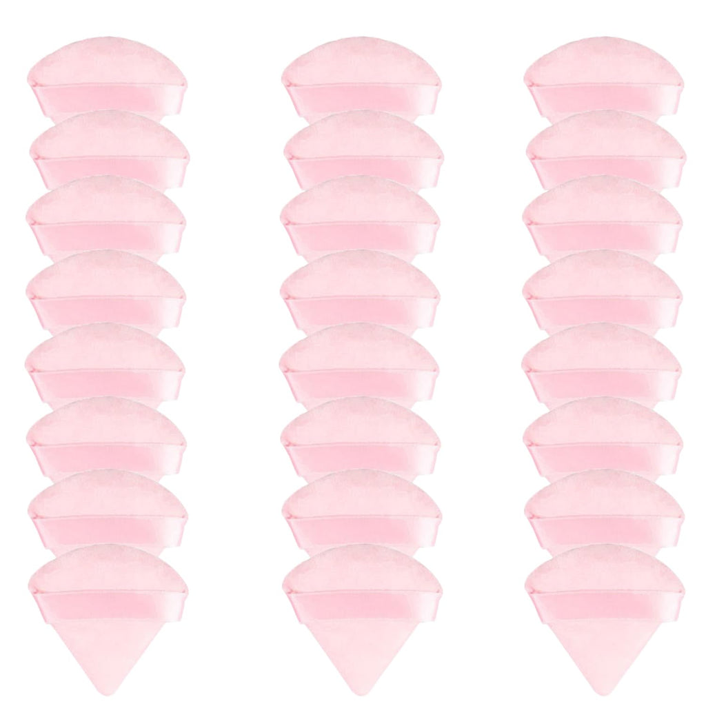 24 Pcs Triangle Powder Puff, Cotton Makeup Puff, Washable Face Powder Puff (24LP), Christmas Gifts Stocking Stuffers for Women Girls