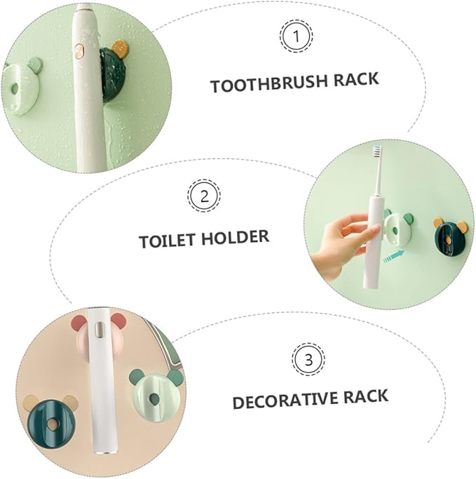 Sosoport 4pcs Magnetic Toothbrush Holders Wall Mounted Bathroom Storage Racks for Electric and Manual Toothbrushes Space-Saving Toiletry Organizer with Mixed Colors for Home and Travel