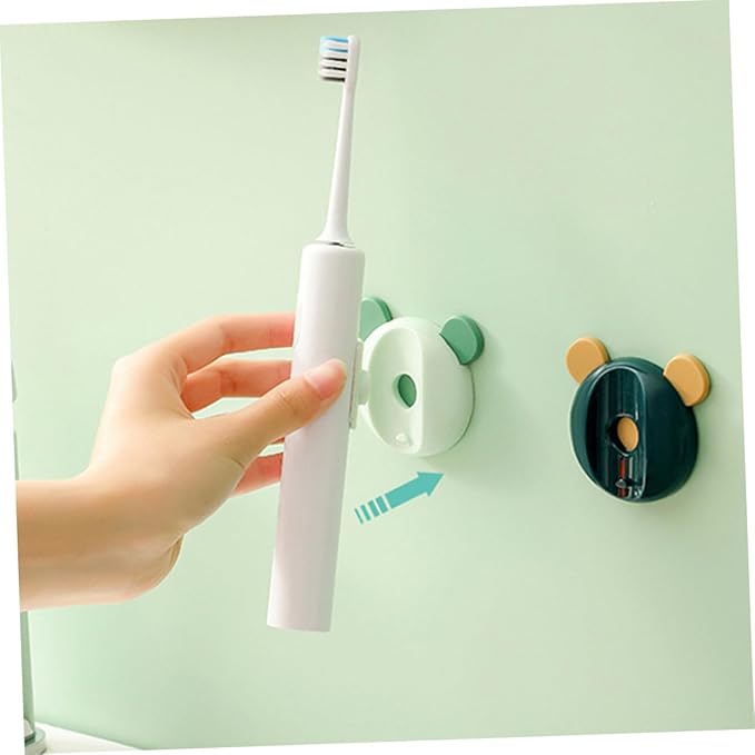 VANZACK 4pcs Magnetic Toothbrush Holders Bathroom Rack Decorative Storage for Electric Toothbrushes Mixed Colors Wall-Mounted Organizer for Family Use